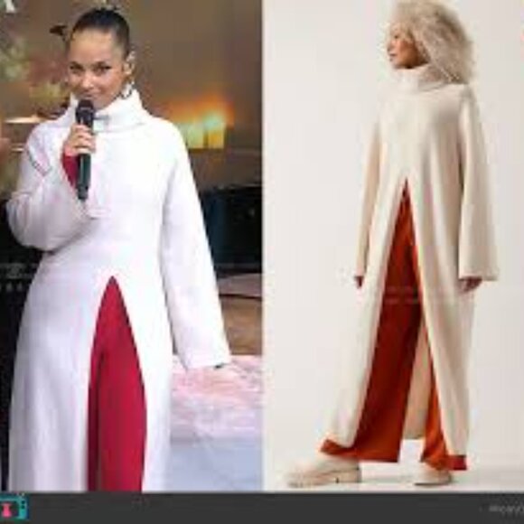 Athleta x Alicia Keys Free to Roam Wool & Cashmere Tunic Sweater Cream Small - Picture 1 of 13